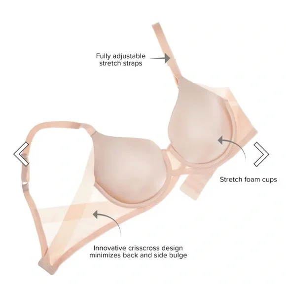 NWT WACOAL Ultimate Side Smoother T-Shirt Bra Sparrow Colored Size 38DDD ๐ - Picture 4 of 15